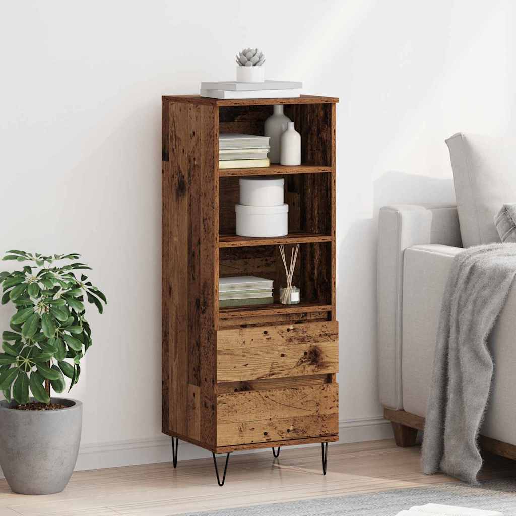 vidaXL Highboard Old Wood 40 x 36 x 110 cm Engineered Wood 4