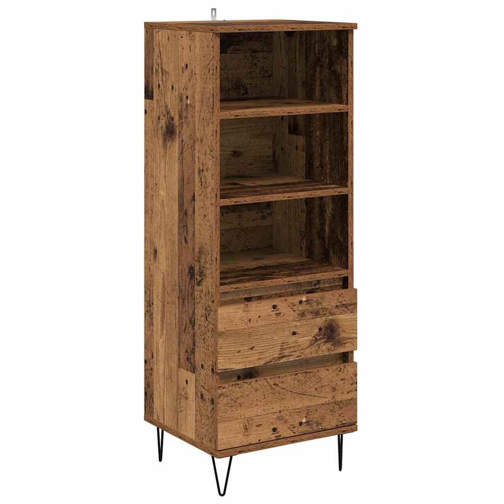 vidaXL Highboard Old Wood 40 x 36 x 110 cm Engineered Wood 2