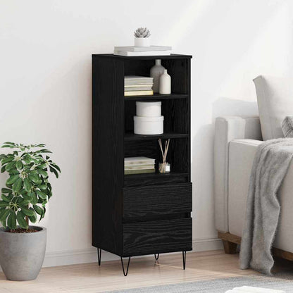 vidaXL Highboard Black Oak 40 x 36 x 110 cm Engineered Wood 4