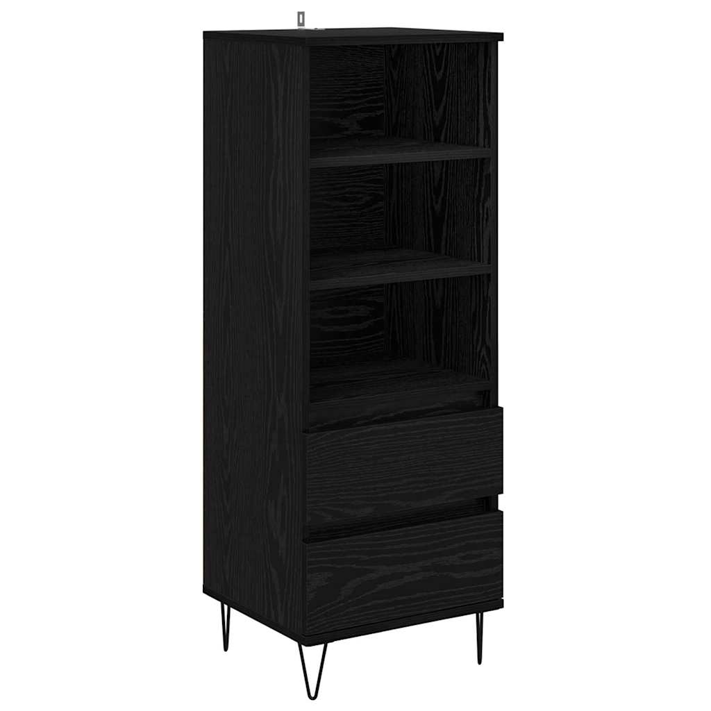vidaXL Highboard Black Oak 40 x 36 x 110 cm Engineered Wood 2