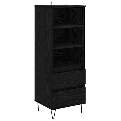 vidaXL Highboard Black Oak 40 x 36 x 110 cm Engineered Wood 2