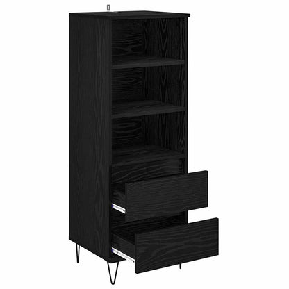 vidaXL Highboard Black Oak 40 x 36 x 110 cm Engineered Wood 5