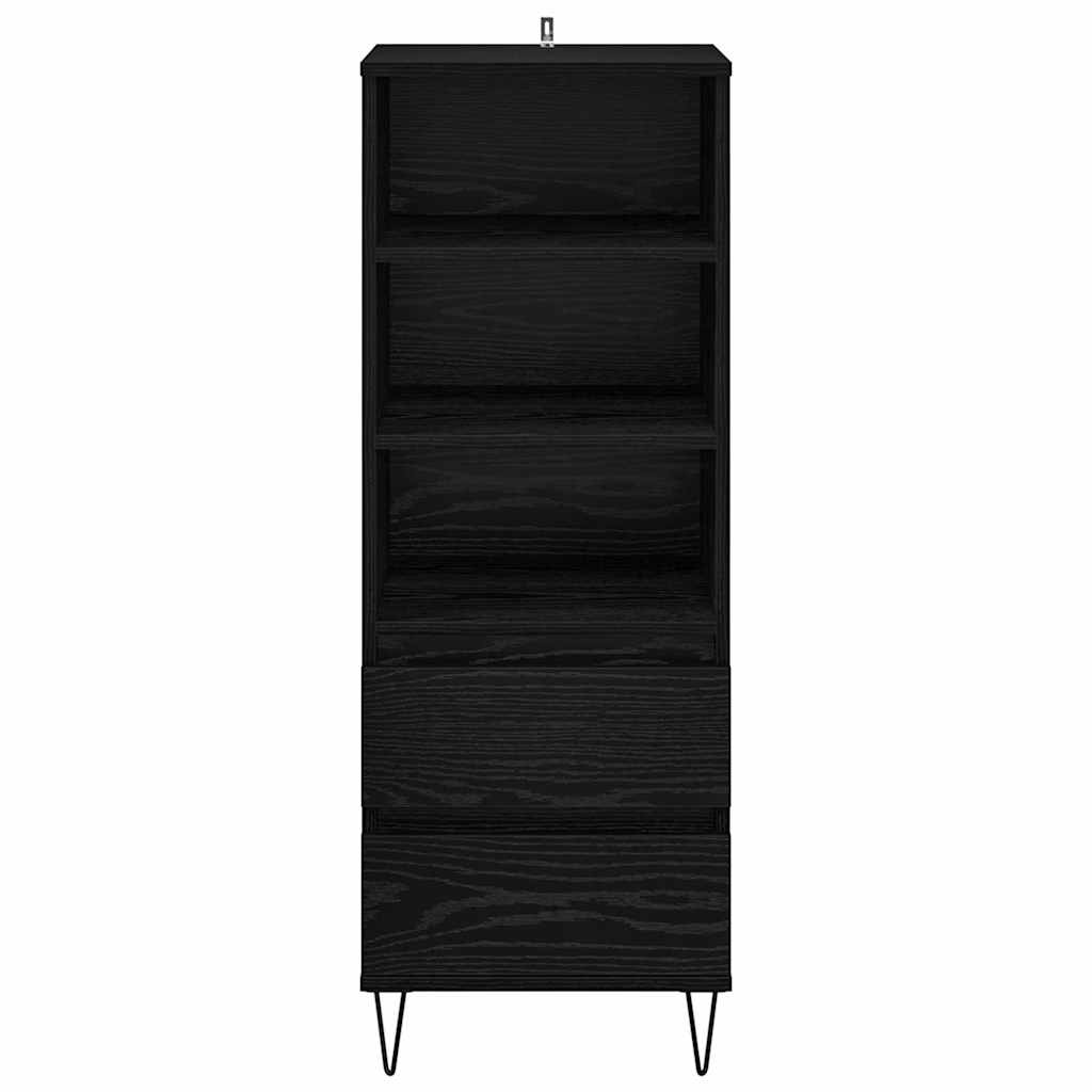 vidaXL Highboard Black Oak 40 x 36 x 110 cm Engineered Wood 6
