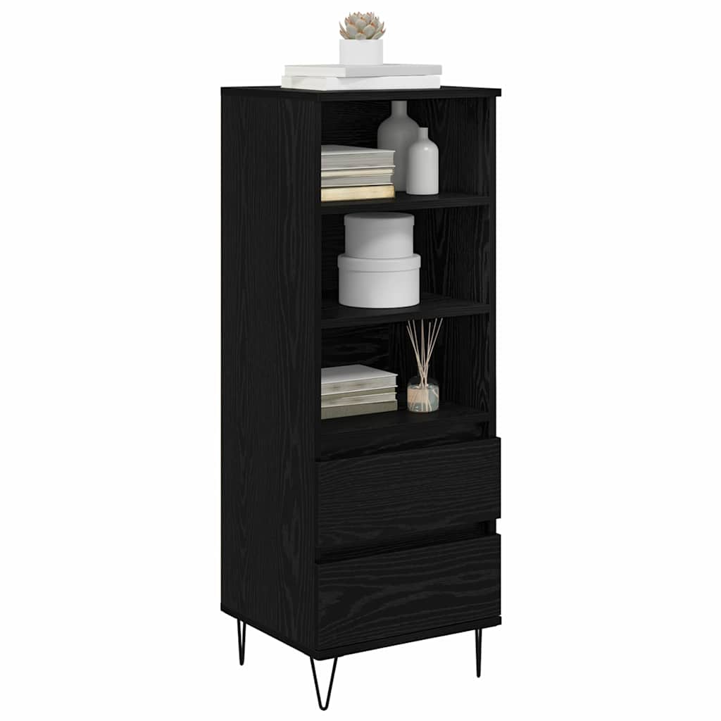 vidaXL Highboard Black Oak 40 x 36 x 110 cm Engineered Wood 3