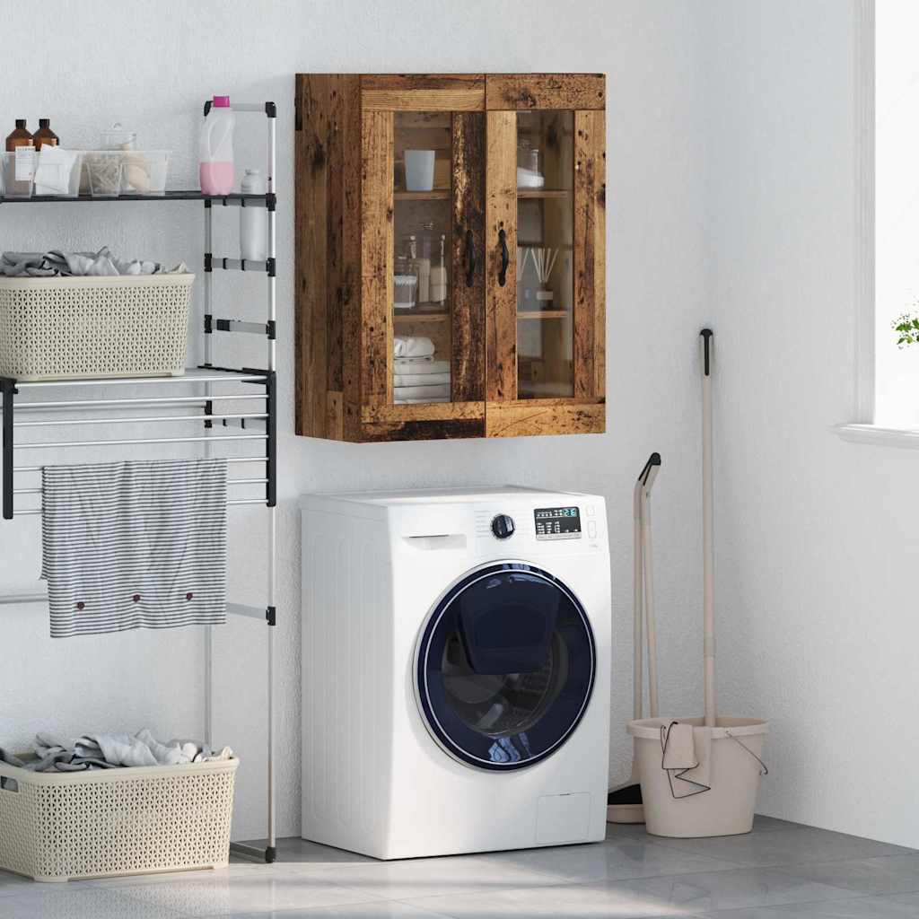 vidaXL Wall Mounted Cabinet Old Wood 69.5 x 34 x 90 cm 1