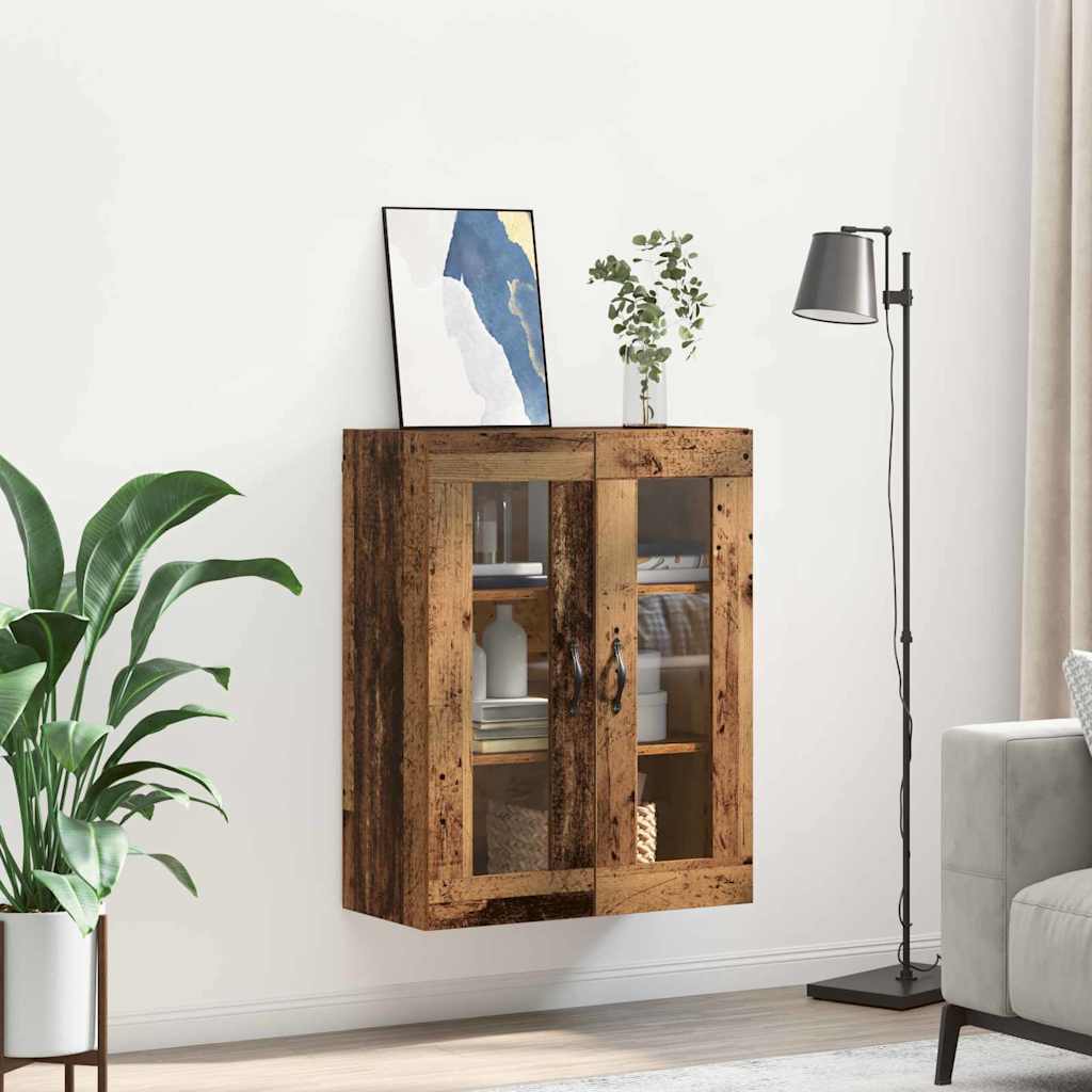 vidaXL Wall Mounted Cabinet Old Wood 69.5 x 34 x 90 cm 4