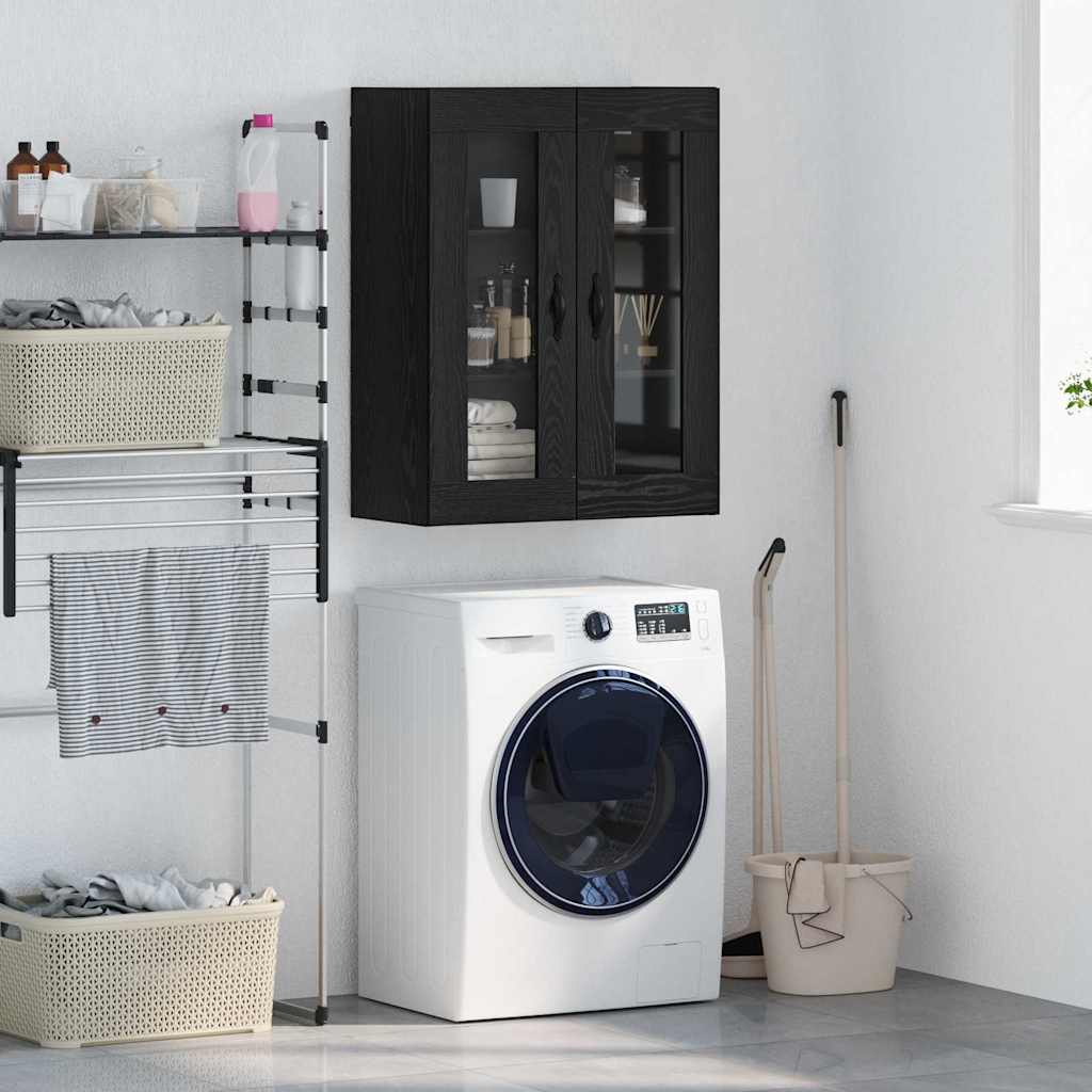 vidaXL Wall Mounted Cabinet Black Oak 69.5 x 34 x 90 cm 1