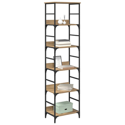 vidaXL Bookshelf 5-Tier 50x33x188.5cm Engineered Wood Artisan Oak 3
