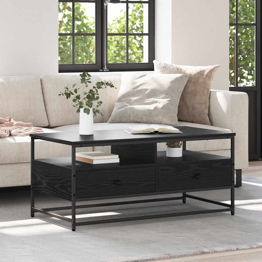 vidaXL Coffee Table Black Oak 100 x 51 x 45 cm Engineered Wood 1