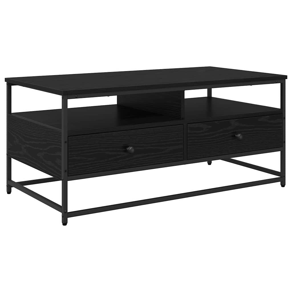 vidaXL Coffee Table Black Oak 100 x 51 x 45 cm Engineered Wood 2