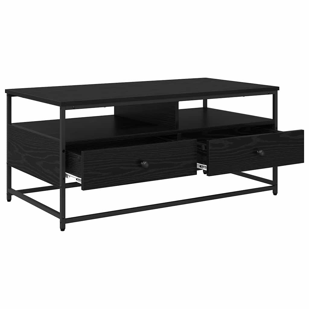 vidaXL Coffee Table Black Oak 100 x 51 x 45 cm Engineered Wood 5