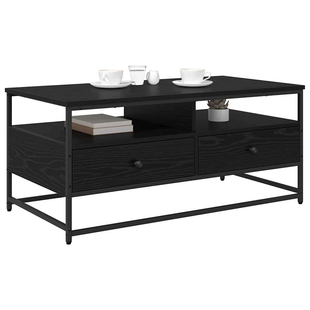 vidaXL Coffee Table Black Oak 100 x 51 x 45 cm Engineered Wood 3