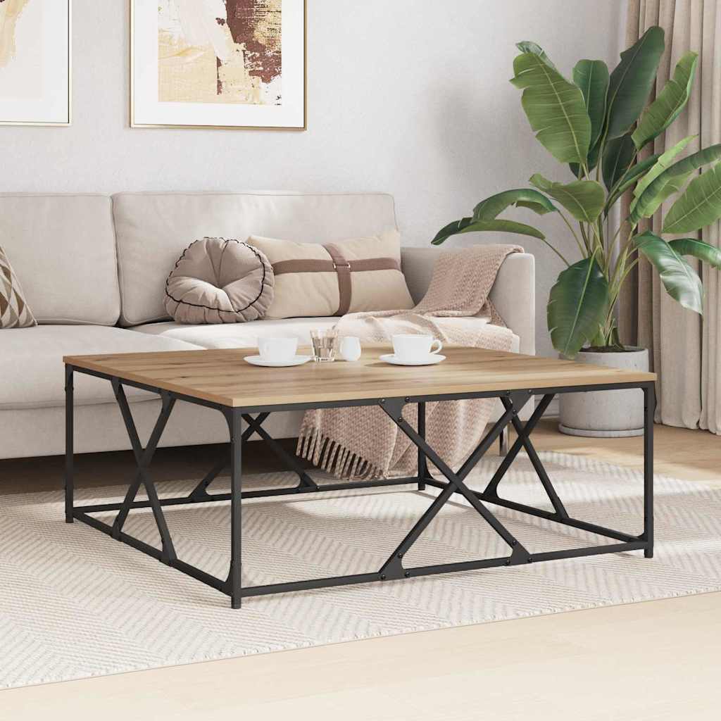 vidaXL Coffee Table Artisan Oak 100 x 100 x 40 cm Engineered Wood 4