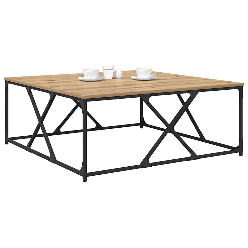 vidaXL Coffee Table Artisan Oak 100 x 100 x 40 cm Engineered Wood 3