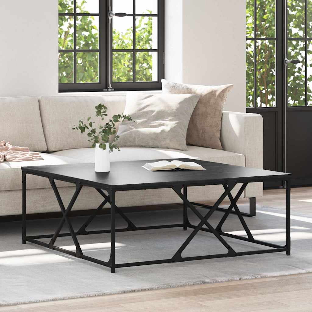 vidaXL Coffee Table Black Oak 100 x 100 x 40 cm Engineered Wood 1