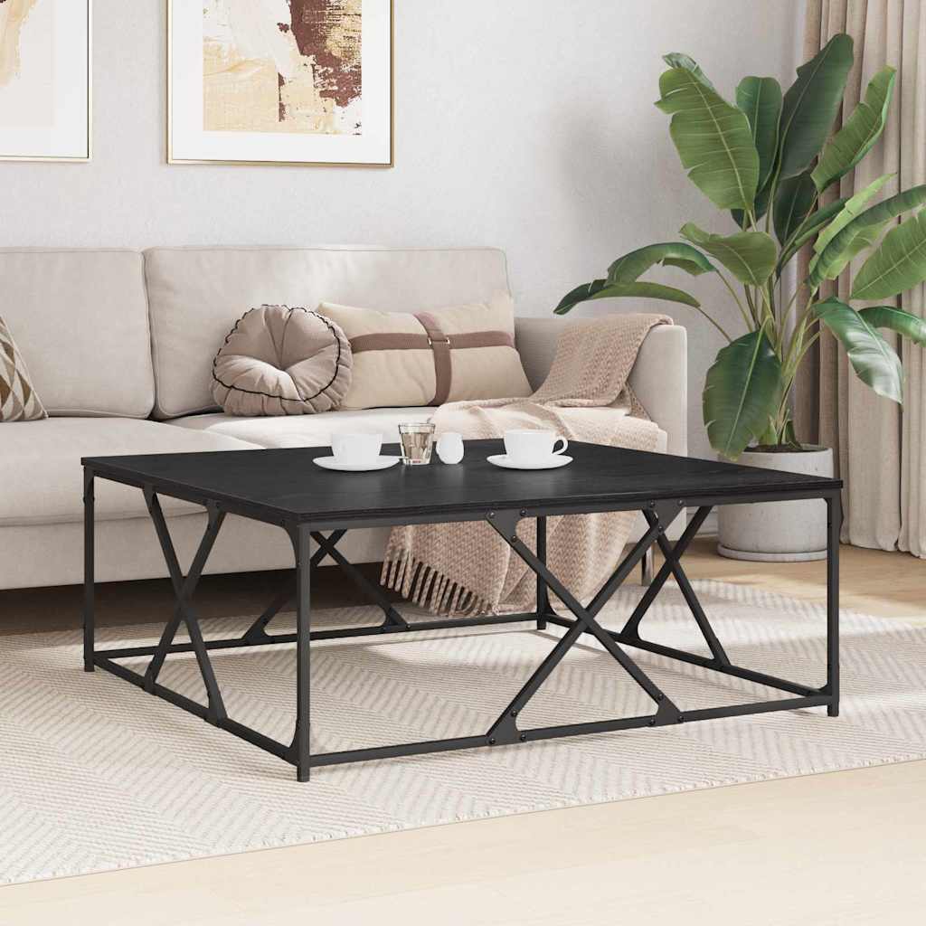 vidaXL Coffee Table Black Oak 100 x 100 x 40 cm Engineered Wood 4