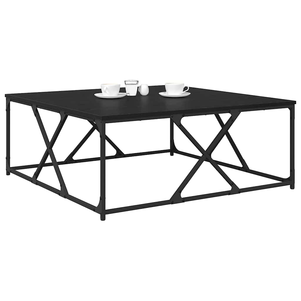 vidaXL Coffee Table Black Oak 100 x 100 x 40 cm Engineered Wood 3