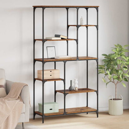vidaXL Bookshelf 99x35.5x176 cm Engineered Wood and Steel