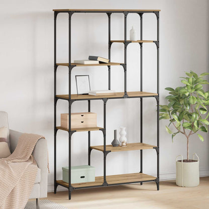vidaXL Bookshelf 5-Tier 99 x 35.5 x 176 cm Engineered Wood Artisan Oak 1