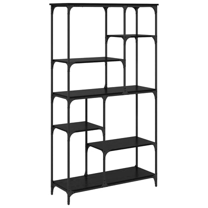 vidaXL Bookshelf 5-Tier 99 x 35.5 x 176 cm Engineered Wood Black Oak 2