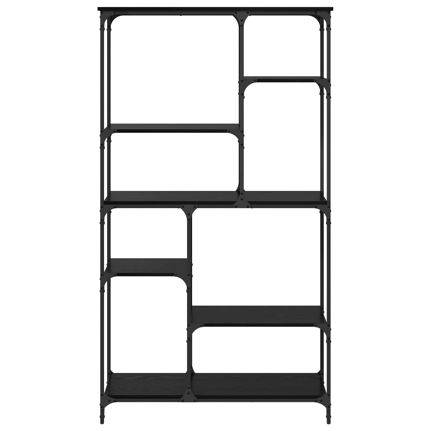 vidaXL Bookshelf 5-Tier 99 x 35.5 x 176 cm Engineered Wood Black Oak 5