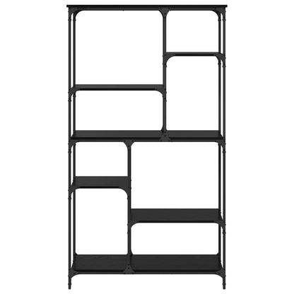 vidaXL Bookshelf 5-Tier 99 x 35.5 x 176 cm Engineered Wood Black Oak 5
