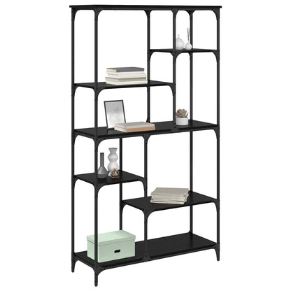 vidaXL Bookshelf 5-Tier 99 x 35.5 x 176 cm Engineered Wood Black Oak 3