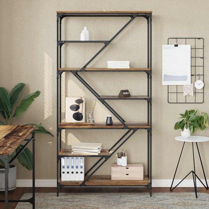 vidaXL Bookshelf 9-Tier 91 x 36 x 176 cm Engineered Wood Old Wood 4