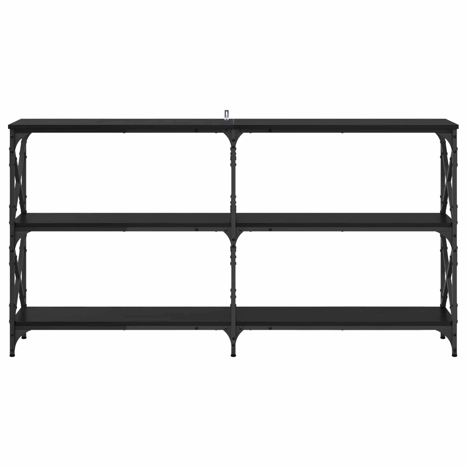vidaXL Console Table Black Oak 156 x 28 x 80.5 cm Engineered Wood 5