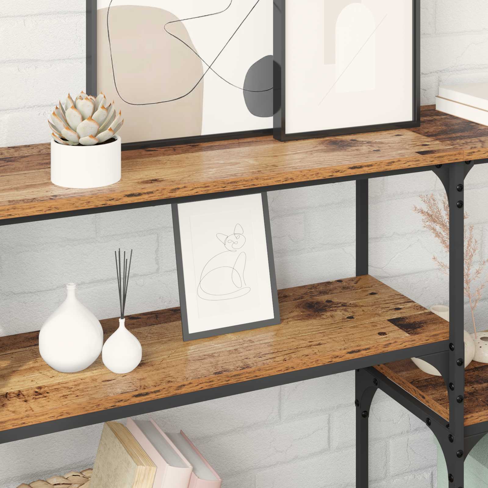 vidaXL Console Table Old Wood 150 x 29 x 76.5 cm Engineered Wood 4