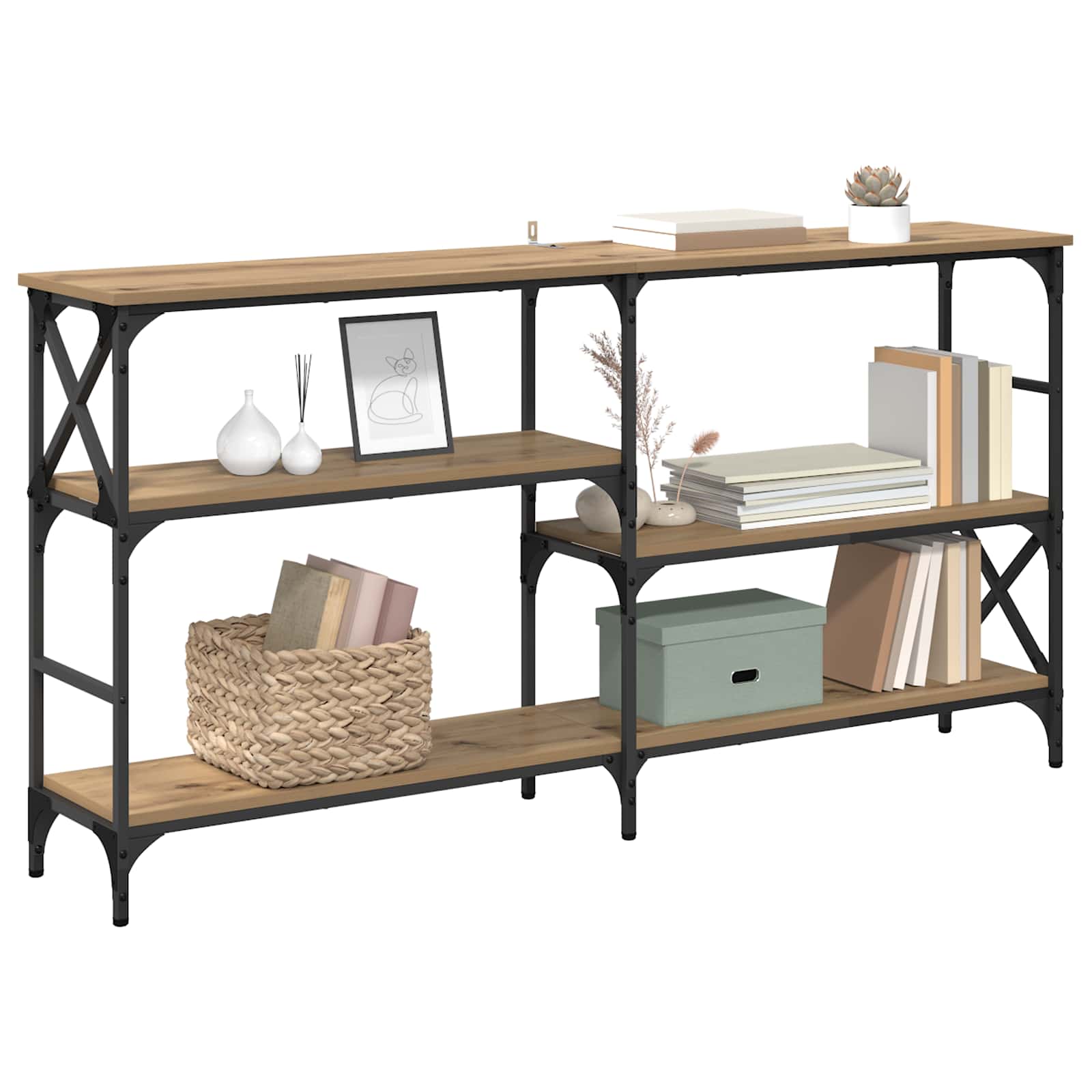 vidaXL Console Table Artisan Oak 150 x 29 x 76.5 cm Engineered Wood 3