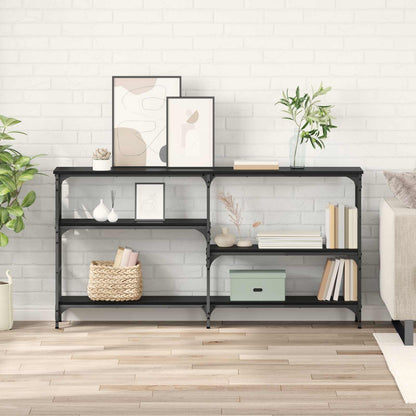vidaXL Console Table Black Oak 150 x 29 x 76.5 cm Engineered Wood 1