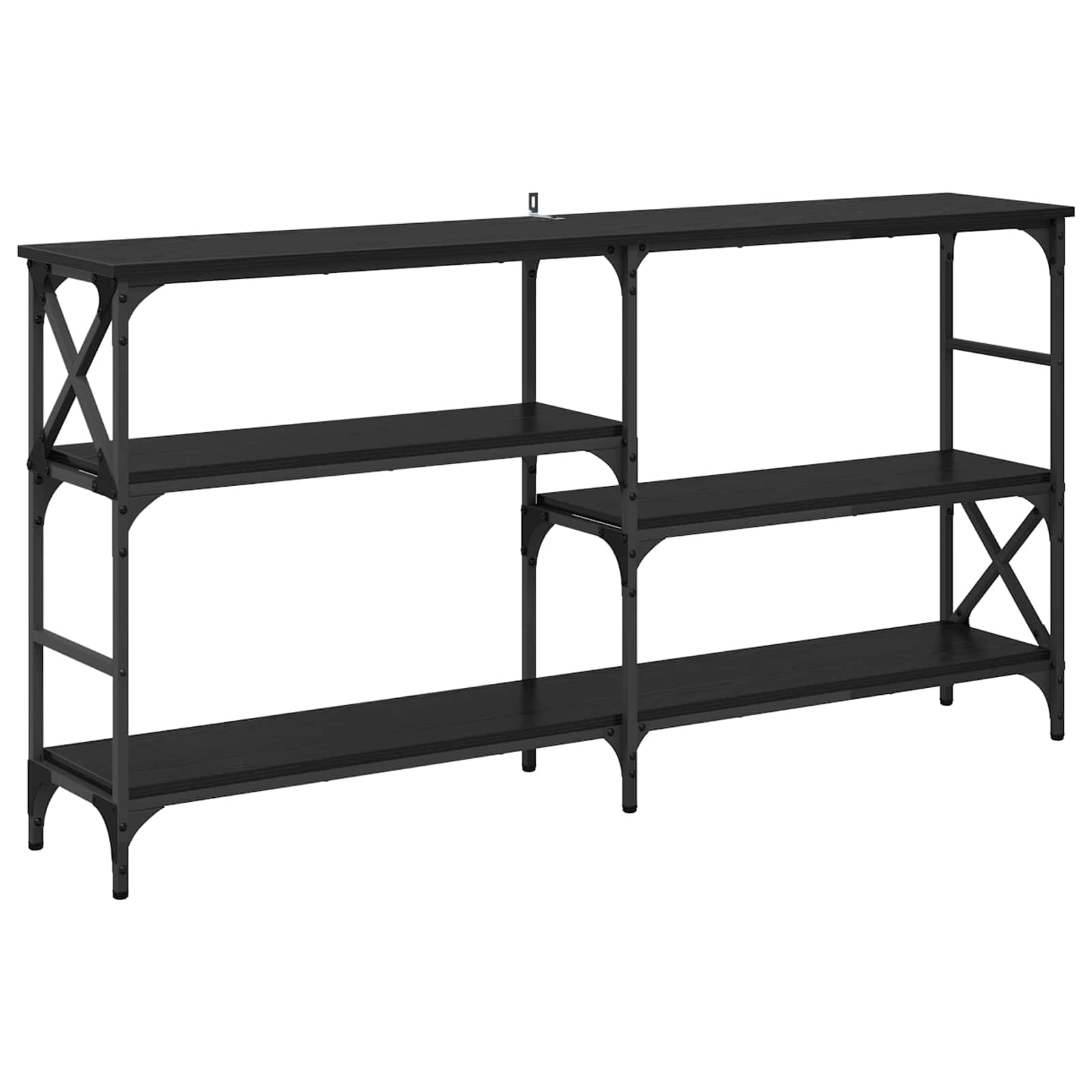 vidaXL Console Table Black Oak 150 x 29 x 76.5 cm Engineered Wood 2