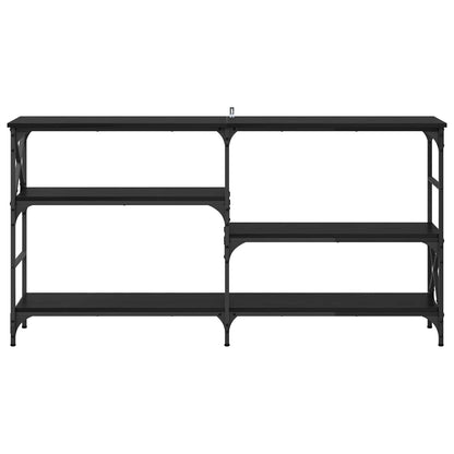 vidaXL Console Table Black Oak 150 x 29 x 76.5 cm Engineered Wood 5
