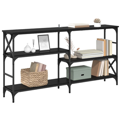 vidaXL Console Table Black Oak 150 x 29 x 76.5 cm Engineered Wood 3
