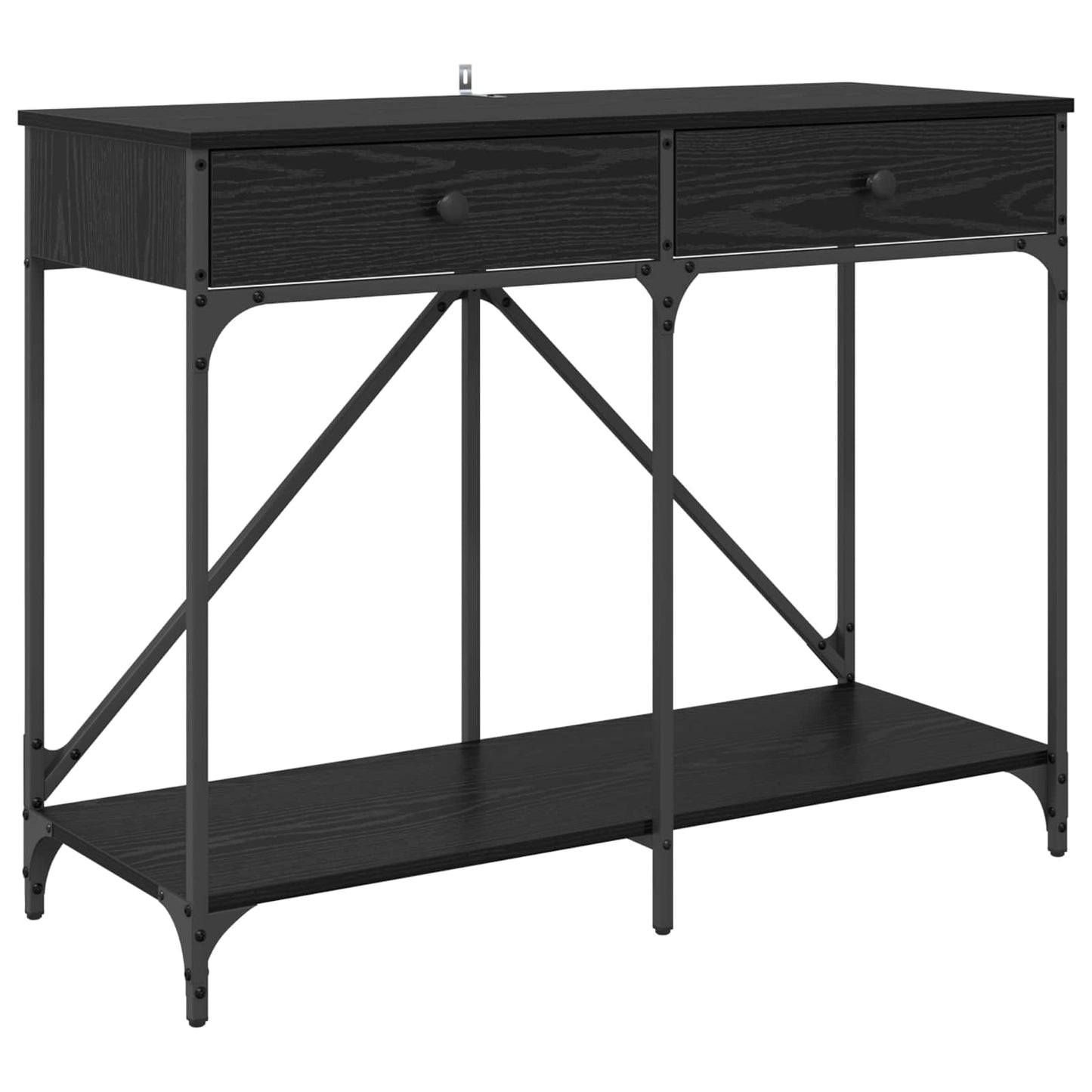 vidaXL Console Table Black Oak 100 x 39 x 78.5 cm Engineered Wood 2