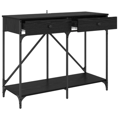vidaXL Console Table Black Oak 100 x 39 x 78.5 cm Engineered Wood 5