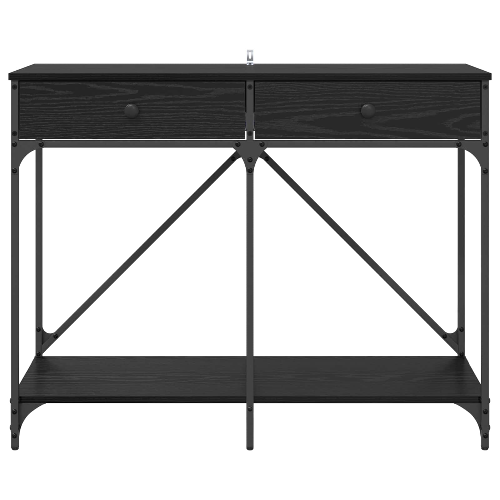 vidaXL Console Table Black Oak 100 x 39 x 78.5 cm Engineered Wood 6