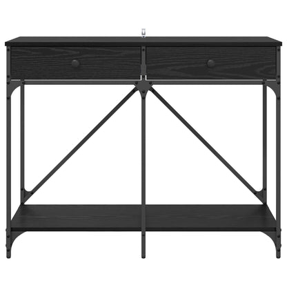 vidaXL Console Table Black Oak 100 x 39 x 78.5 cm Engineered Wood 6