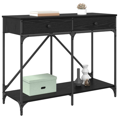 vidaXL Console Table Black Oak 100 x 39 x 78.5 cm Engineered Wood 3
