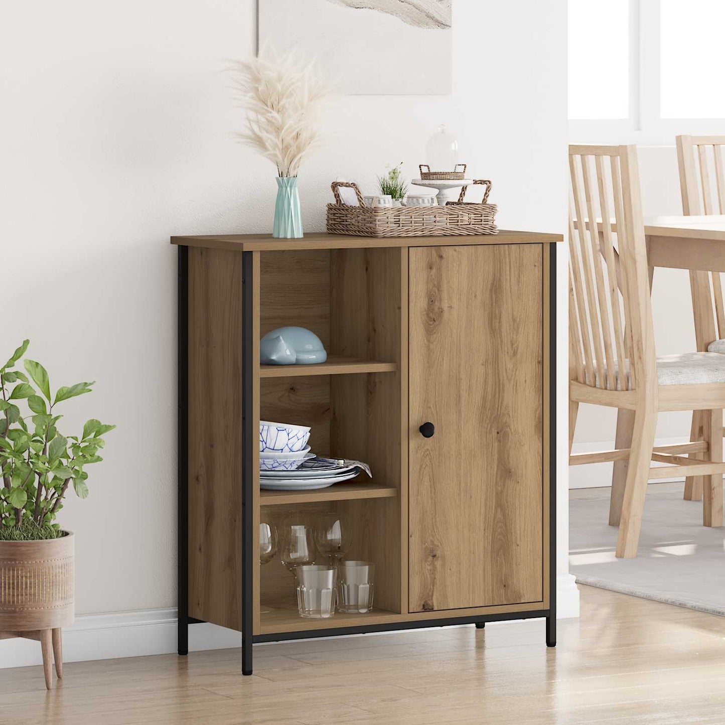 vidaXL Sideboard Artisan Oak 70 x 30 x 80 cm Engineered Wood 1