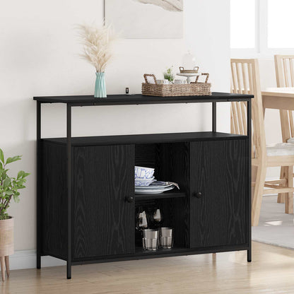 vidaXL Sideboard Black Oak 100 x 35 x 80 cm Engineered Wood 1