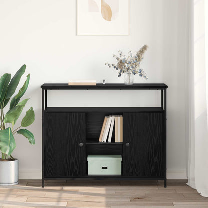 vidaXL Sideboard Black Oak 100 x 35 x 80 cm Engineered Wood 4