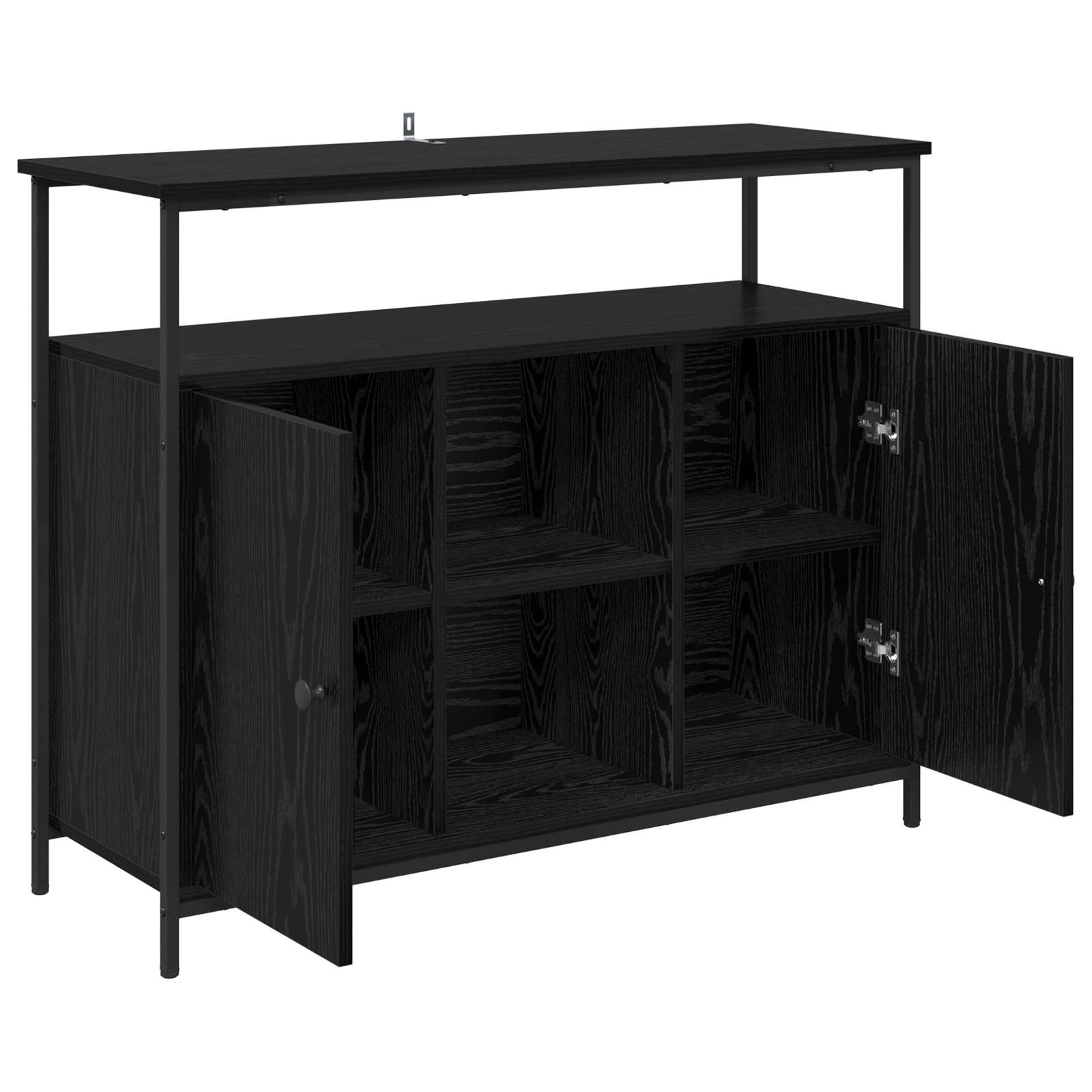 vidaXL Sideboard Black Oak 100 x 35 x 80 cm Engineered Wood 5