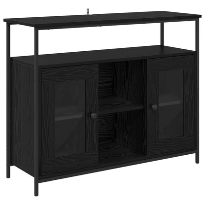 vidaXL Sideboard Black Oak 100 x 35 x 80 cm Engineered Wood 2