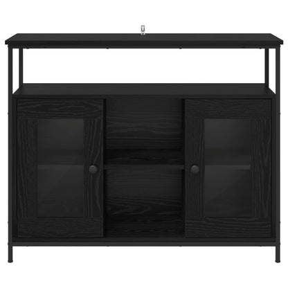 vidaXL Sideboard Black Oak 100 x 35 x 80 cm Engineered Wood 6