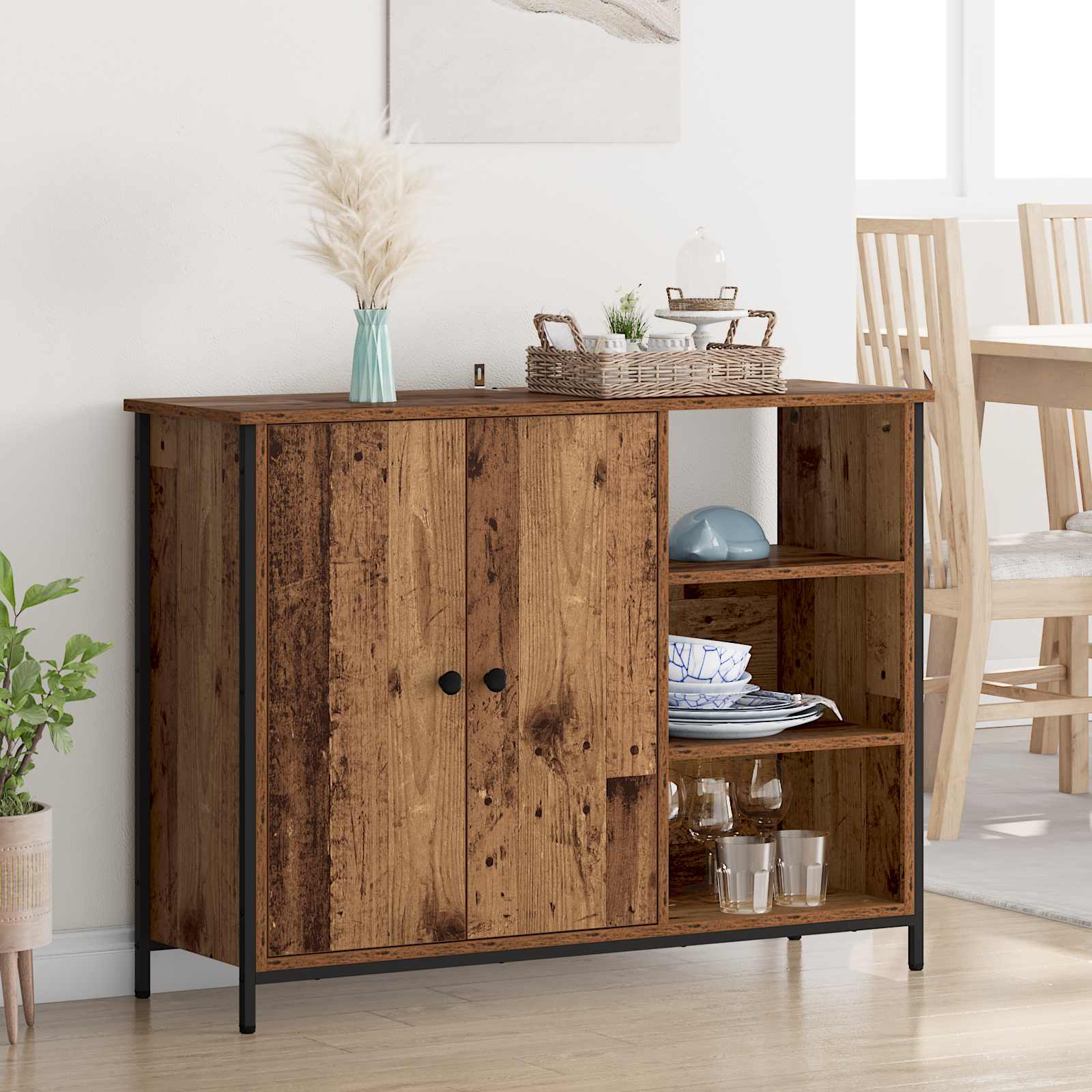 vidaXL Sideboard Old Wood 100 x 33 x 75 cm Engineered Wood 1