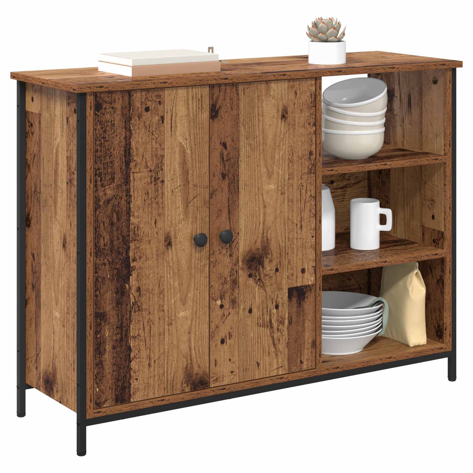 vidaXL Sideboard Old Wood 100 x 33 x 75 cm Engineered Wood 3