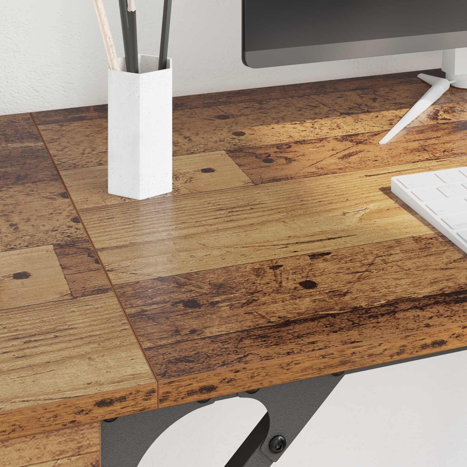 vidaXL Computer Desk Old Wood 131 x 48 x 75 cm Engineered Wood 4