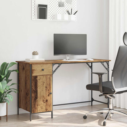 vidaXL Computer Desk Old Wood 131 x 48 x 75 cm Engineered Wood 1